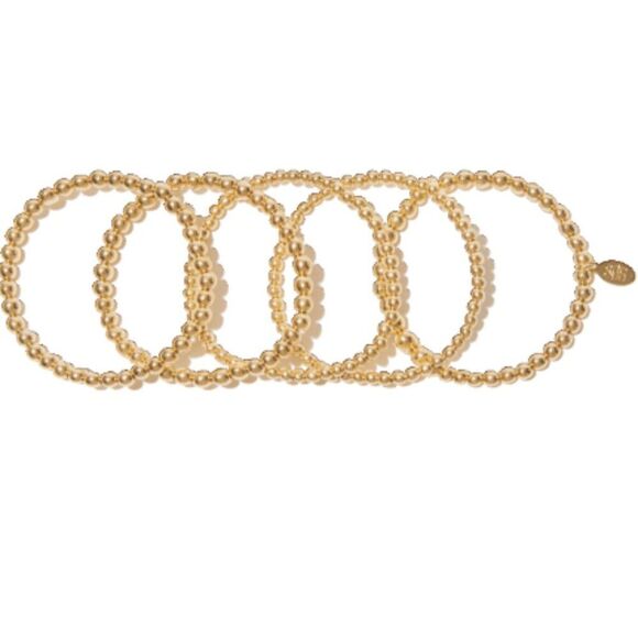 8 Other Reasons Set of 5 Beaded Bracelets Gold Tone - Picture 5 of 5